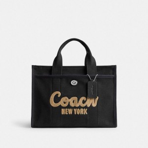 Black Women COACH® Cargo Tote Bags | 41372KMBZ