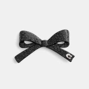 Black Women COACH® Pavé Bow Barrette Jewelry | 18970ATDJ