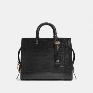 Black Women COACH® Rogue In Alligator Tote Bags | 27390FMGS