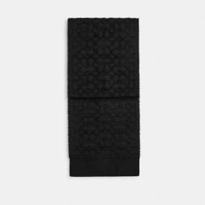 Black Women COACH® Signature Metallic Muffler Scarf | 65238NSIO