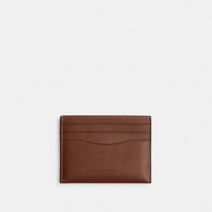Brown Men COACH® Card Case Wallet | 24698CKQG