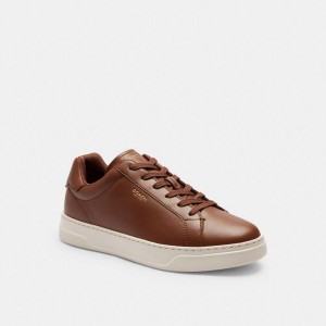 Brown Men COACH® High Line Sneakers | 21603BJGP