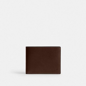 Brown Men COACH® Slim Billfold Wallet | 24580ITZM