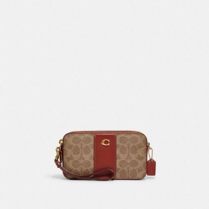 Brown Women COACH® Kira Crossbody In Colorblock Signature Canvas Clutch Bags | 57369BHUG