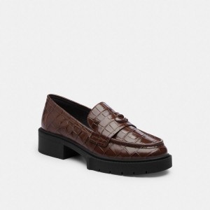 Brown Women COACH® Leah Loafers | 86175JZTR