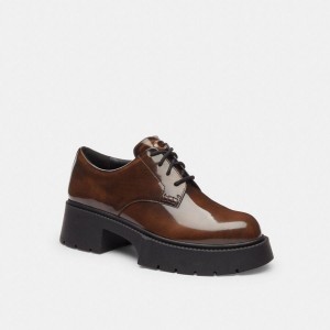 Brown Women COACH® Lyla Platform Derby Loafers | 51206RPMF