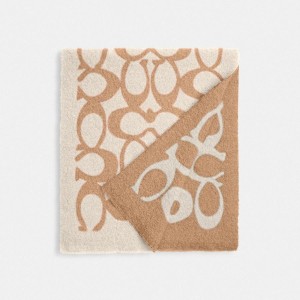 Brown Women COACH® Signature Woven Muffler Scarf | 18967UNER