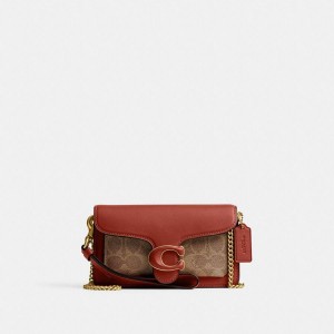 Brown Women COACH® Tabby Crossbody Wristlet In Signature Canvas Clutch Bags | 23495AEHS