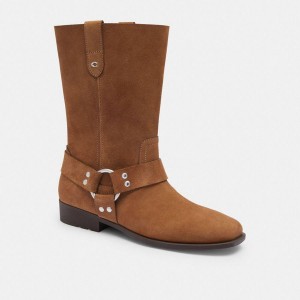 Brown Women COACH® Tara Biker Boots | 34871CGAQ