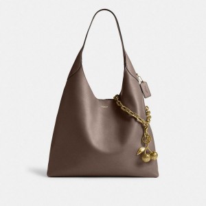 Gold Women COACH® Brooklyn Shoulder Bag 39 With And Strap Charms | 03127WCGD