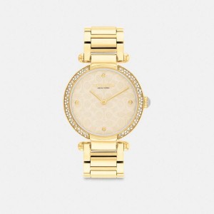 Gold Women COACH® Cary, 34 Mm Watches | 60875NLMG