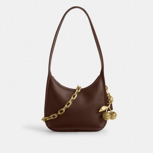 Gold Women COACH® Curve Zip Bag With And Strap Charms | 98140VGNC