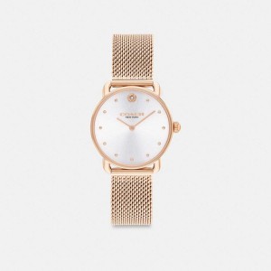 Gold Women COACH® Elliot, 28 Mm Watches | 42615JKQM