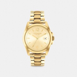 Gold Women COACH® Greyson, 36 Mm Watches | 43270QIJV