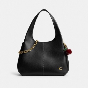 Gold Women COACH® Lana Shoulder Bag With And Strap Charms | 52748ANXF