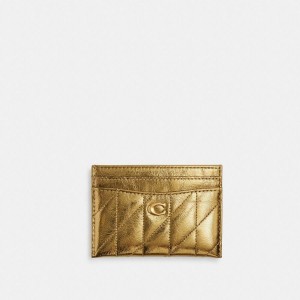 Gold Women COACH® New Year Essential Card Case With Quilting Wallet | 20368CNPA