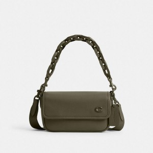 Green Men COACH® Charter Flap 18 Crossbody Bag | 29801CMPL