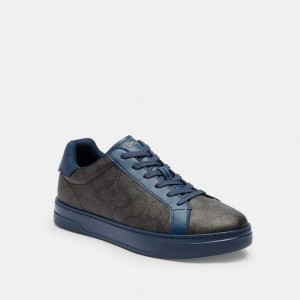Grey Men COACH® High Line In Signature Canvas Sneakers | 27650PYKV