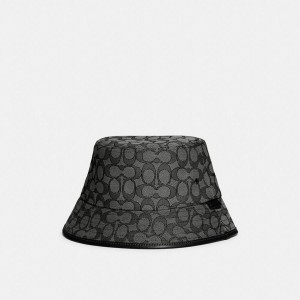 Grey Men COACH® Signature Jacquard Bucket Hat | 46307EOZJ