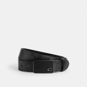 Grey Men COACH® Signature Plaque Buckle Cut To Size Reversible, 38 Mm Belts | 15740DPLJ