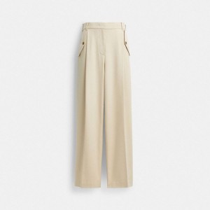 Khaki Women COACH® Tailored Pants | 48657VILK