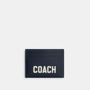 Navy Men COACH® Card Case With Coach Graphic Wallet | 31482PLYT