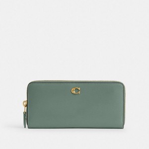 Olive Women COACH® Essential Slim Accordion Zip Wallet | 57439JWEY
