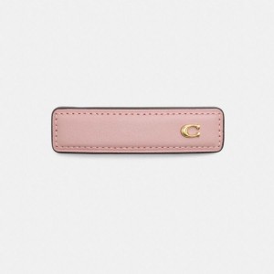 Pink Women COACH® Signature Leather Barrette Jewelry | 47653QWTL