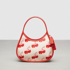 Red Women COACH® Ergo In Coachtopia Leather With Cherry Print Tote Bags | 73465PJLO