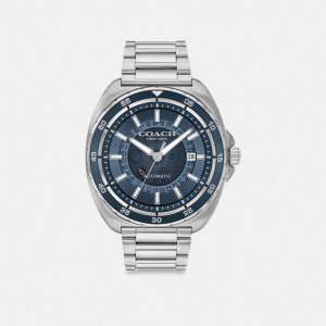 Silver Men COACH® Charter Automatic, 44 Mm Watches | 02417UXSO