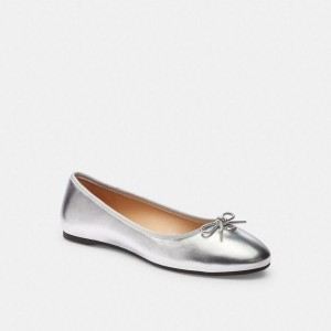 Silver Women COACH® Abigail Flat Loafers | 91760PEYZ