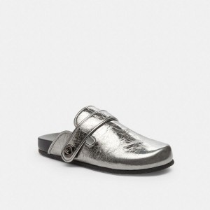 Silver Women COACH® Blake Clog Loafers | 40816JIZY