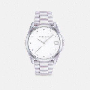 Silver Women COACH® Greyson, 36 Mm Watches | 41986TSNQ