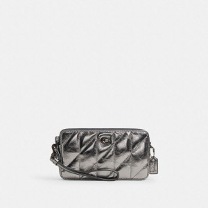 Silver Women COACH® Kira Crossbody With Quilting Clutch Bags | 50831OKVW