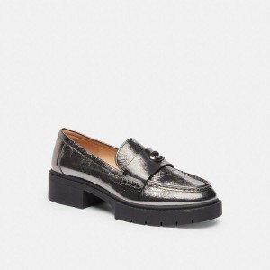 Silver Women COACH® Leah Loafers | 43825TODM