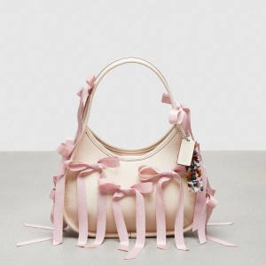 White Women COACH® Ergo In Coachtopia Leather With Allover Bows Tote Bags | 07346RVLS