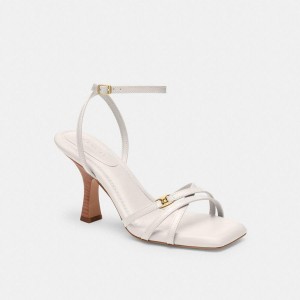 White Women COACH® Kelsey Sandals | 63704MWOC