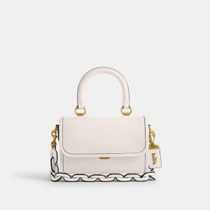 White Women COACH® Rogue Top Handle Tote Bags | 34976BROZ