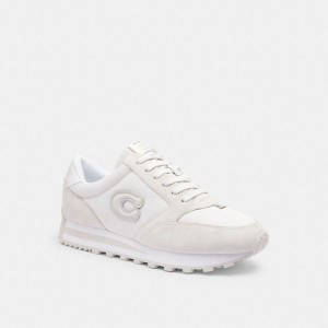 White Women COACH® Runner Sneakers | 40217ECWR