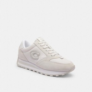 White Women COACH® Runner Sneakers | 83259NGDH