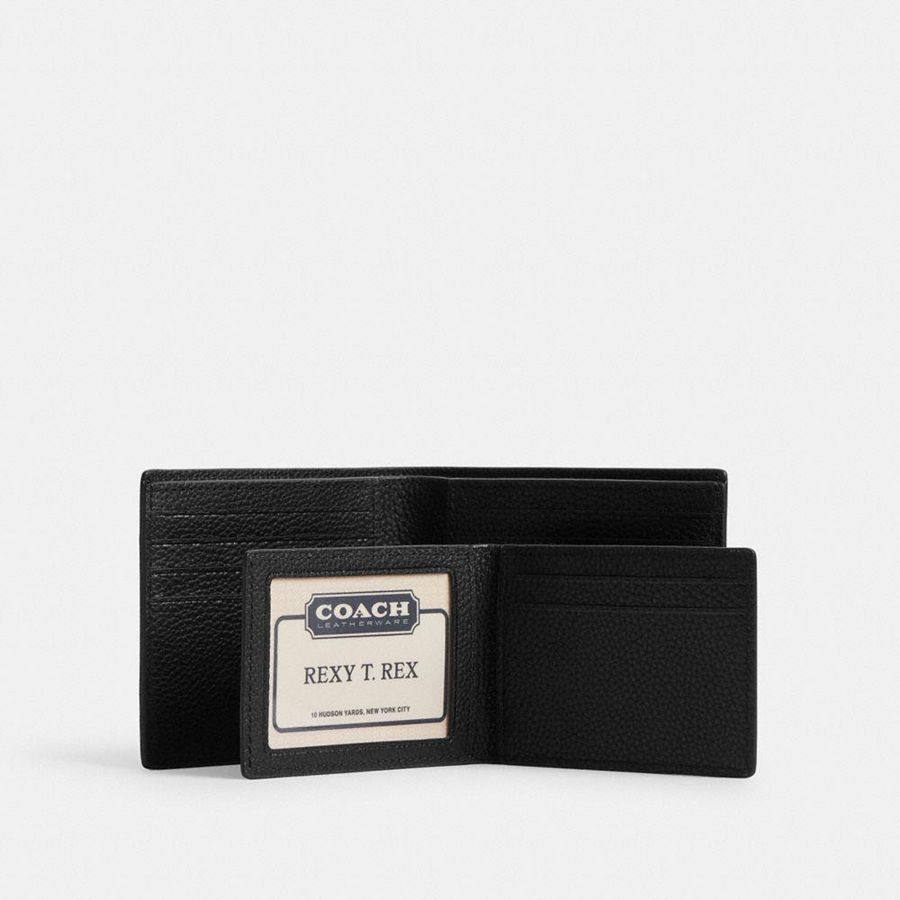 Black Men COACH® 3 In 1 In Signature Leather Wallet | 13580ECIZ