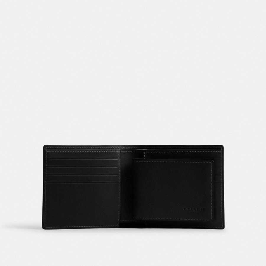 Black Men COACH® 3 In 1 Wallet | 90713WJEL