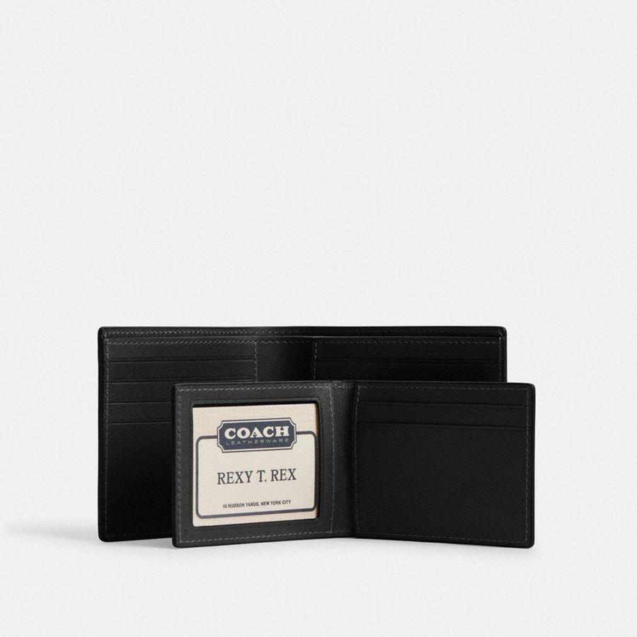 Black Men COACH® 3 In 1 Wallet | 90713WJEL