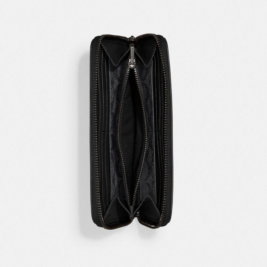 Black Men COACH® Accordion With Signature Canvas Interior Wallet | 60149KYCH