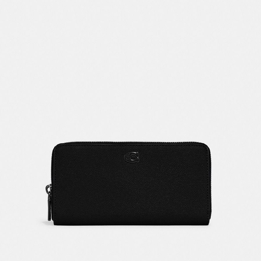 Black Men COACH® Accordion With Signature Canvas Interior Wallet | 60149KYCH