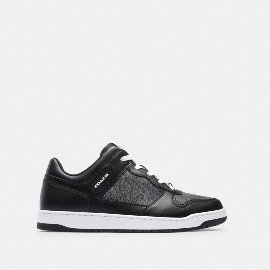 Black Men COACH® C201 In Signature Canvas Sneakers | 34872ODVG