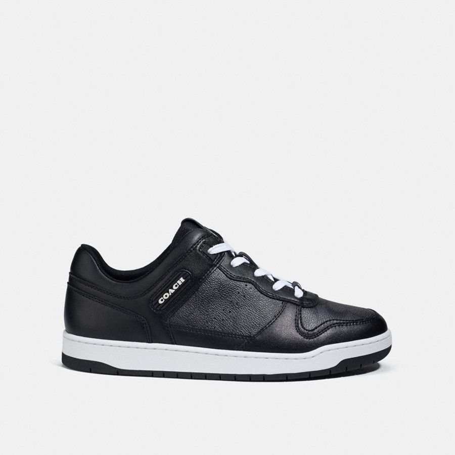 Black Men COACH® C201 In Signature Canvas Sneakers | 23190QZUS