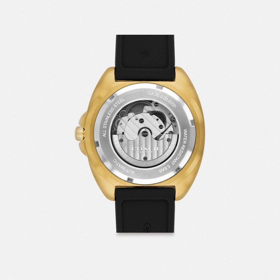 Black Men COACH® Charter Automatic, 44 Mm Watches | 40793OJSF
