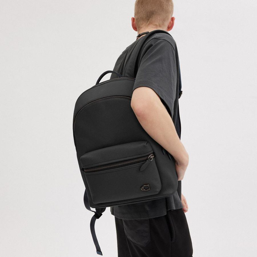 Black Men COACH® Charter Backpack | 83265AGBL