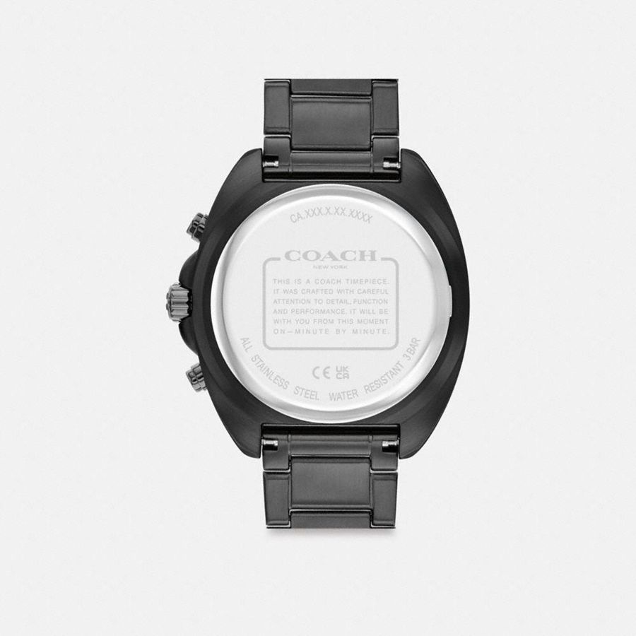 Black Men COACH® Charter Chronograph, 44 Mm Watches | 98715OFMH